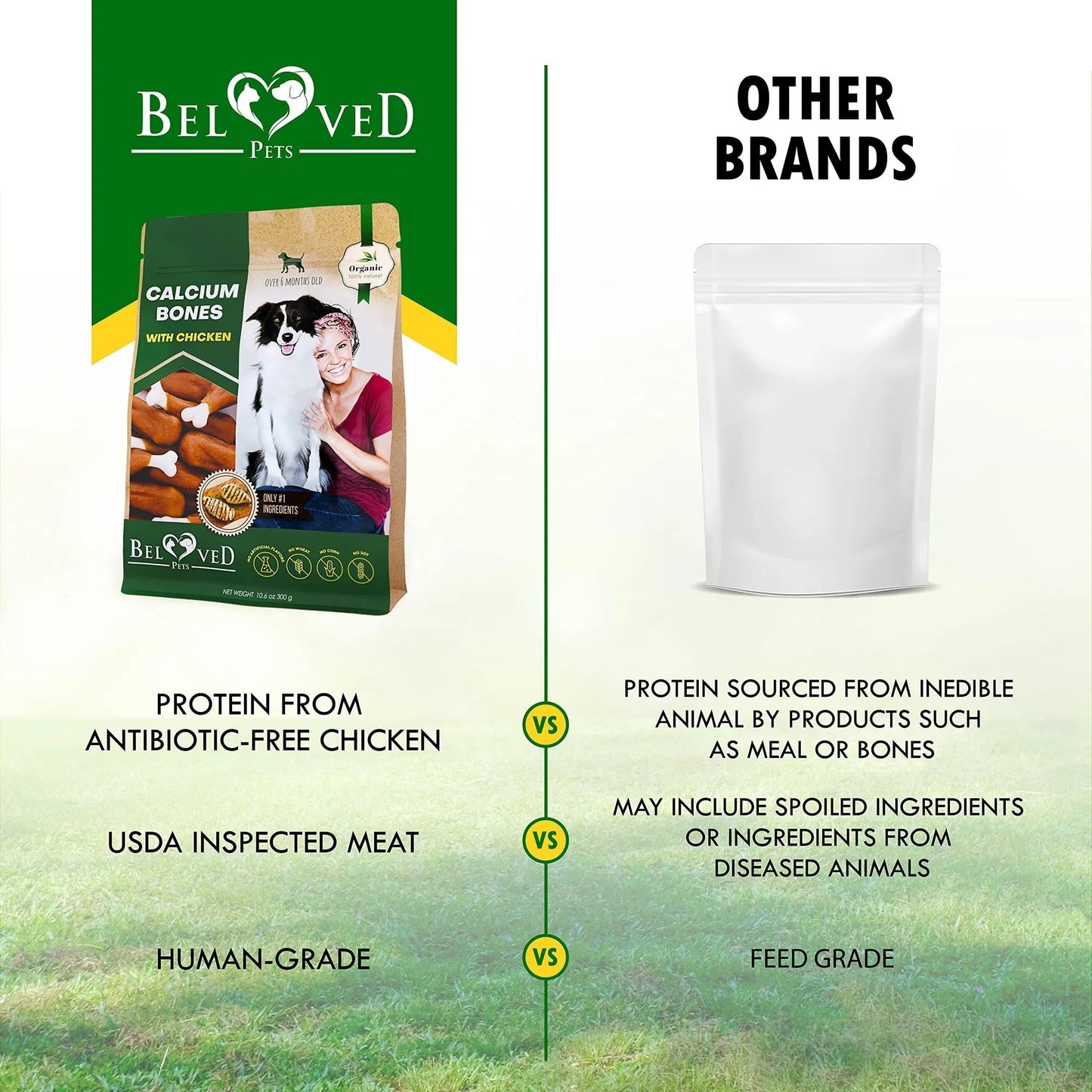 Dog Calcium Bones Wrapped in Chicken – Rawhide-Free Training Treats | Healthy Grain-Free Chews ✨