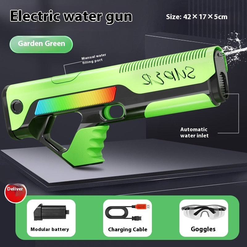 💦⚡ Automatic Water Feeding Pulse Electric Water Gun – High-Power Rechargeable Water Blaster Toy for Outdoor Fun
