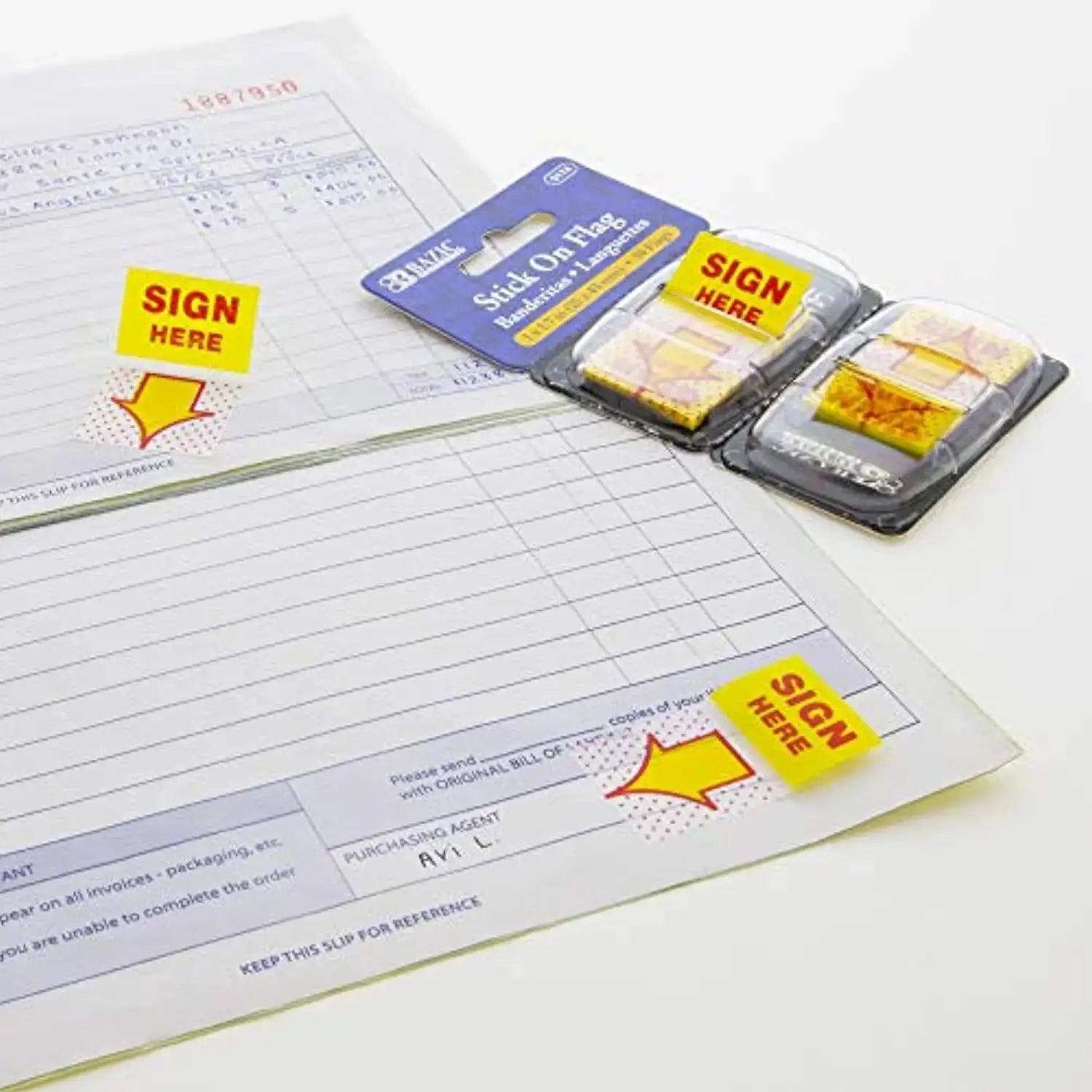 Stick on Flag w/ Dispenser | Neon Color | 30 Ct. 0.5" x 1.7" (4/Pack).