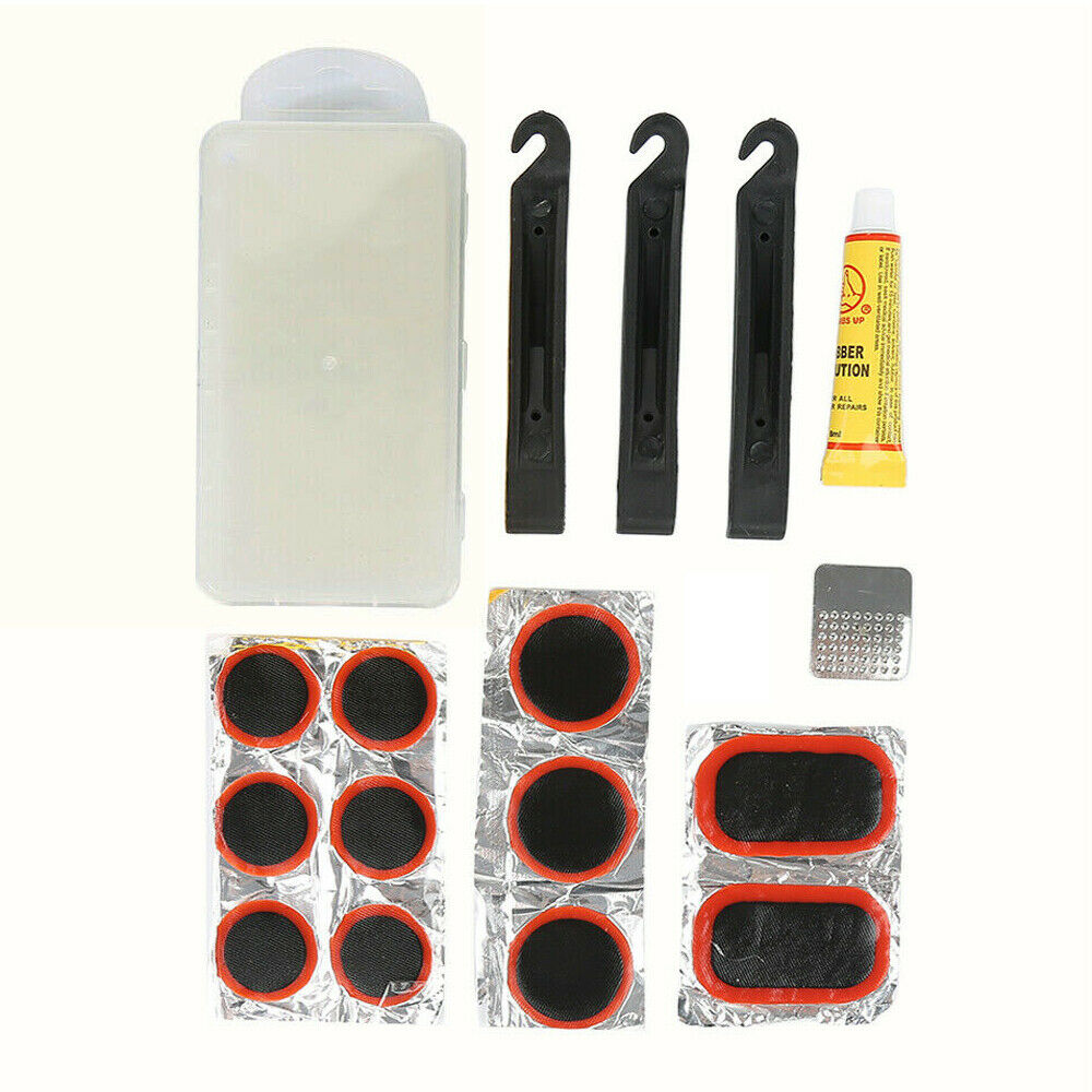 Bike Patch Kit Bicycle Tire Repair Inner Tube Fix Puncture Glue Patches Tool Set