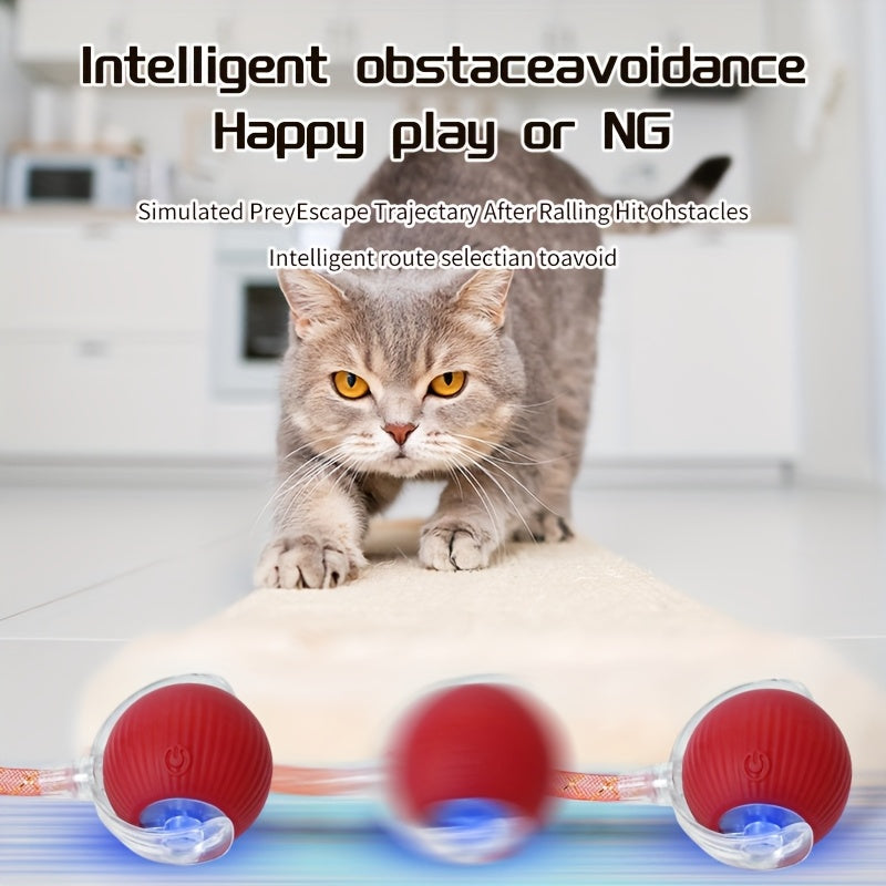 Interactive Cat Toy Ball with Automatic Movement &amp; Obstacle Avoidance