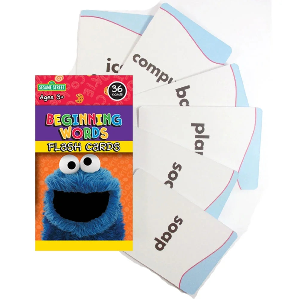 Educational Sesame Street Flash Card, Picture ABC Letters Words & Color Geometry Shape & Number & Alphabet, Flashcards Game For Preschool Kindergarten (36/Pack)