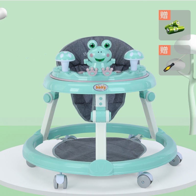 🍼🐸 Frog Baby Walker Anti-O-Leg Multifunctional Anti-Rollover with Music | 6-12 Months | Silent Wheels Option