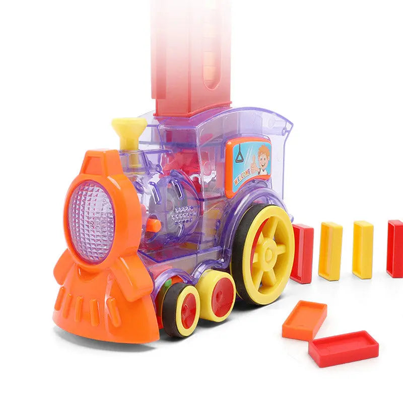 Domino Train Toys Baby Toys Car Puzzle Automatic Release Licensing Electric Building Blocks Train Toy G8Central.com