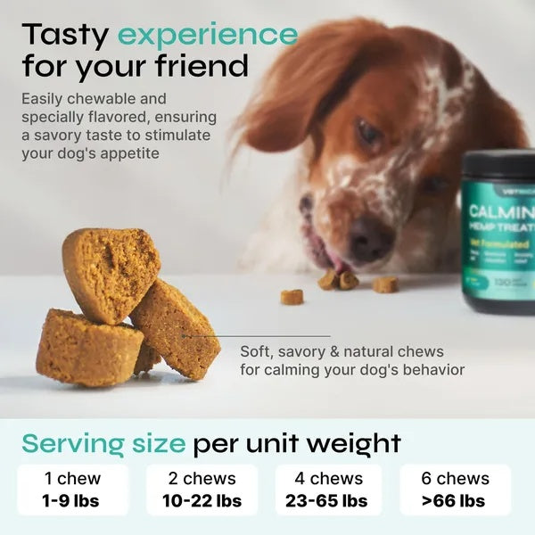 🌿🐶 Hemp Calming Chews for Dogs – Anxiety, Stress & Separation Relief | Duck Flavor 🍗✨