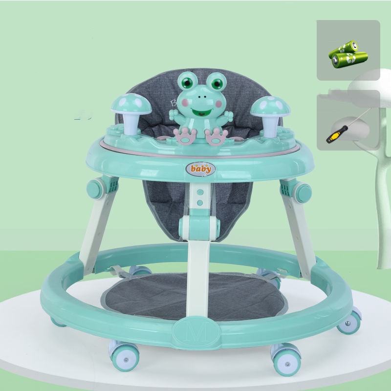 🍼🐸 Frog Baby Walker Anti-O-Leg Multifunctional Anti-Rollover with Music | 6-12 Months | Silent Wheels Option