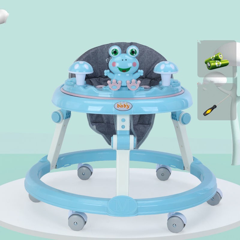 🍼🐸 Frog Baby Walker Anti-O-Leg Multifunctional Anti-Rollover with Music | 6-12 Months | Silent Wheels Option
