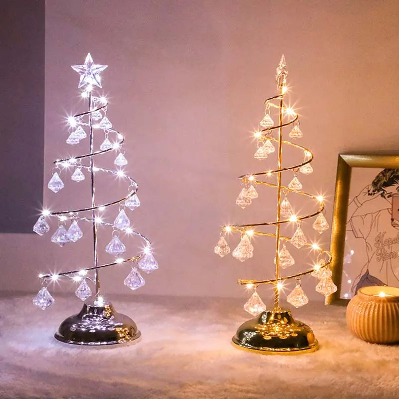 Crystal Christmas Tree Led Lights Indoor Decoration Fairy Lights Bedroom String Lights g8central.com