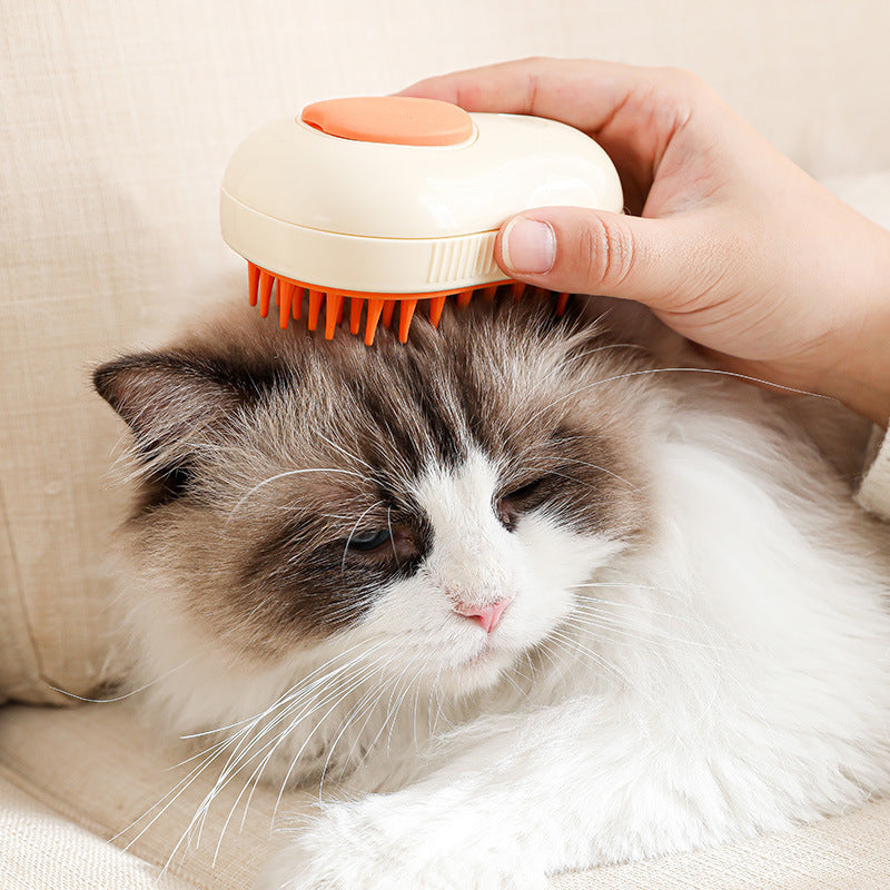 Steamy Cat Brush – Electric Self-Cleaning Steam Pet Comb for Cats & Dogs | Avocado Shape Grooming & Massage Brush