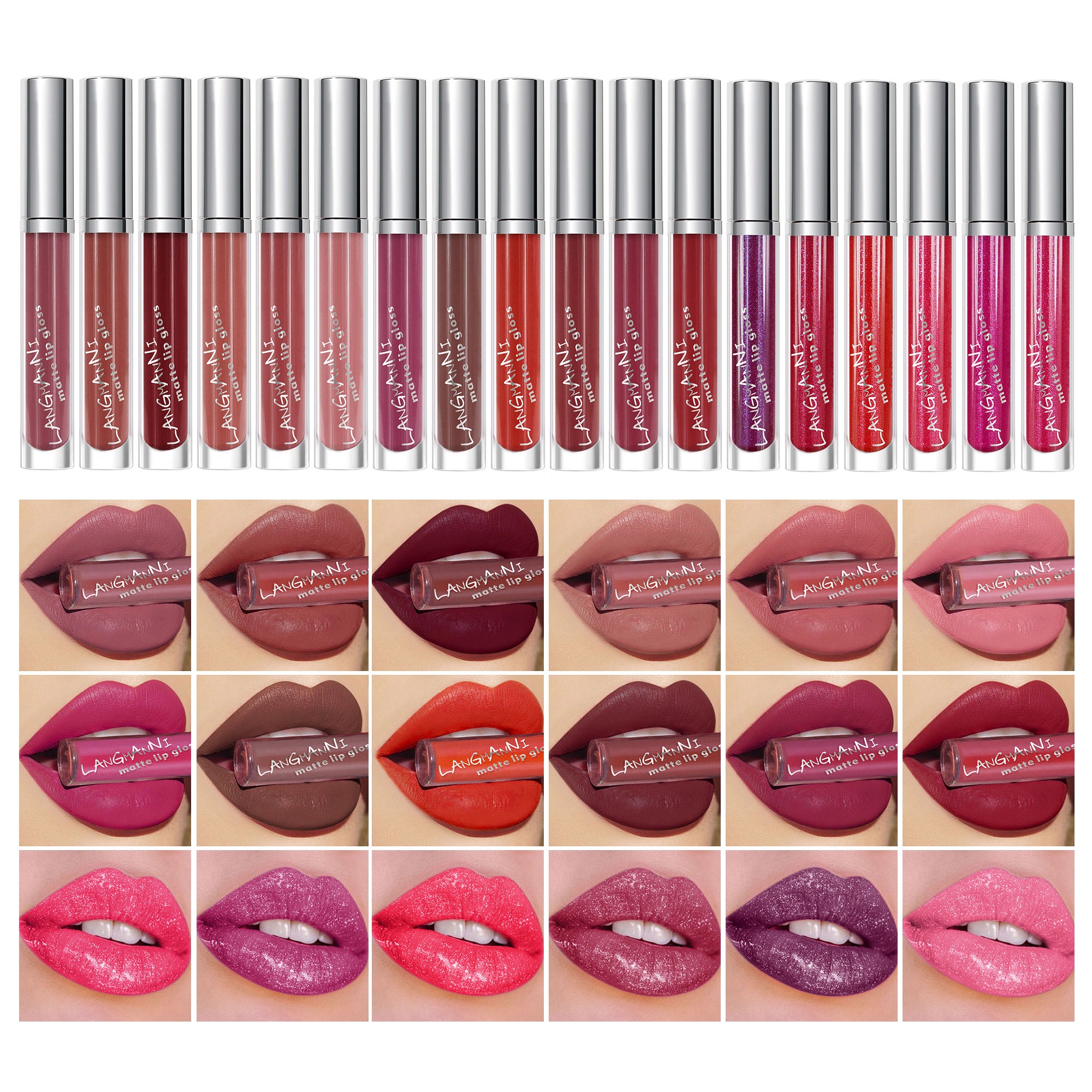 Lipstick 18 Count Lip Gloss Set – Matte Velvet Liquid Lipstick Collection 💄✨