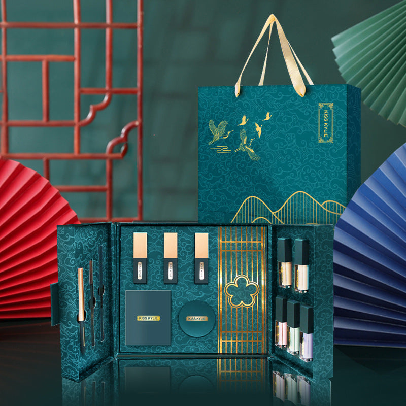 Carved National Style Makeup Gift Box – Concealer & Lipstick Beauty Set 💄