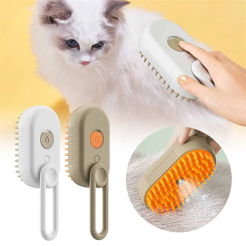 🐾✨ 3-in-1 Cat Steam Brush & Steamy Dog Brush | Electric Spray Pet Grooming Comb 💦 | Massage, Hair Removal & Deshedding Tool