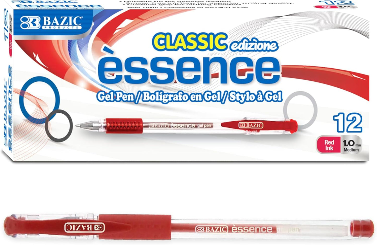 GX-8 Red Oil Gel Ink Pen, Ballpoint Pens, Medium Point 1.0mm | 12 Ct