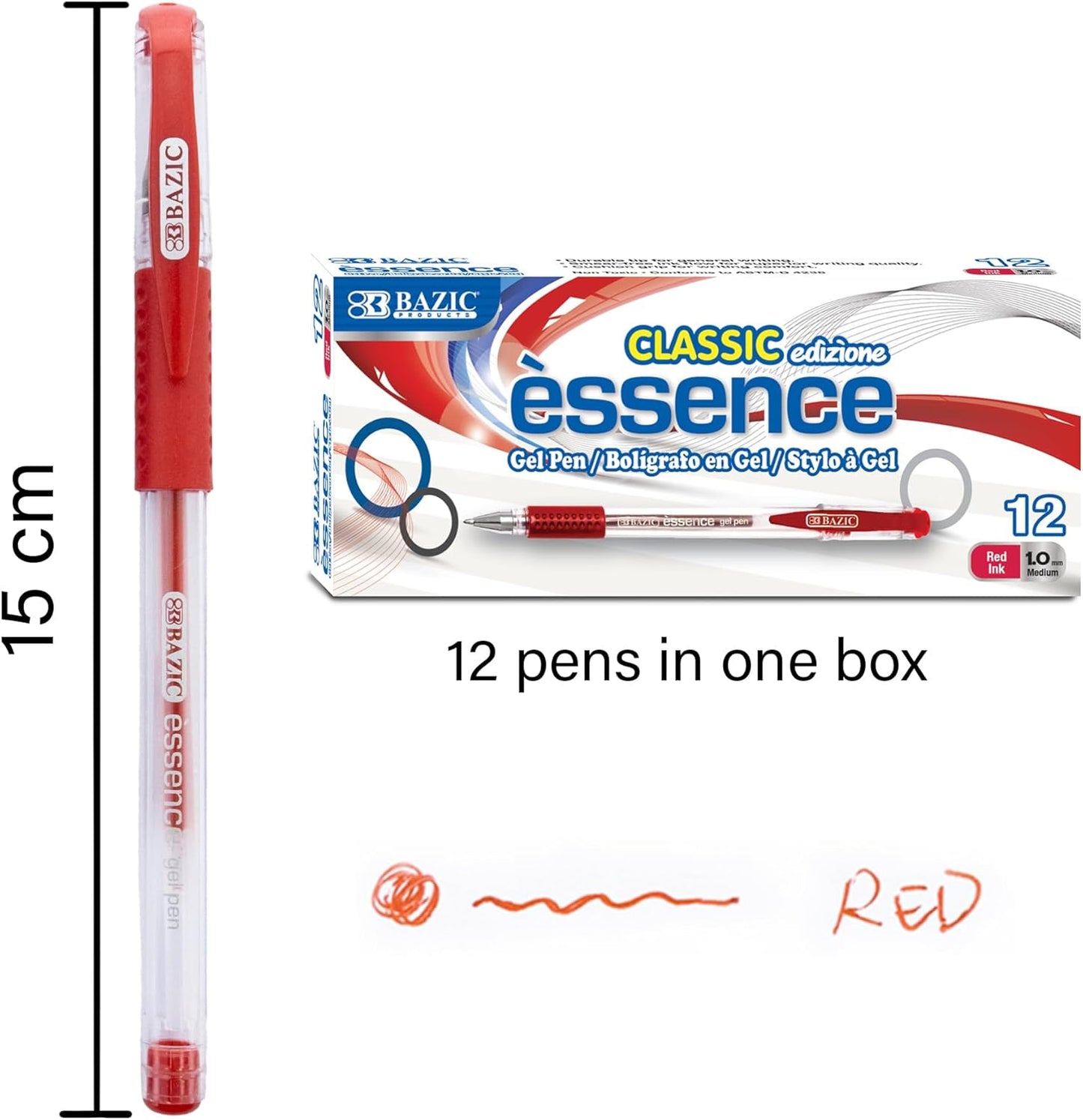 GX-8 Red Oil Gel Ink Pen, Ballpoint Pens, Medium Point 1.0mm | 12 Ct