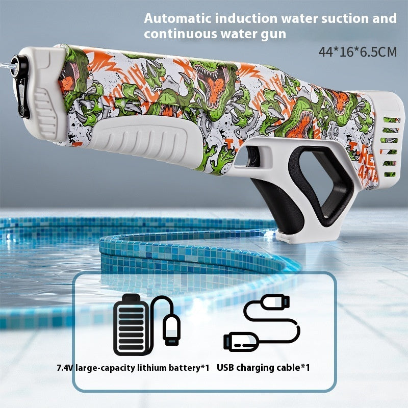 🦖💦 Dinosaur Electric Water Gun – Automatic Water-Absorbing Waterproof Water Blaster Toy for Kids & Outdoor Play