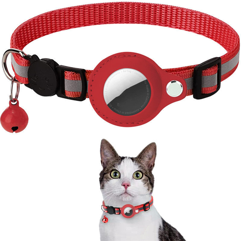 Reflective Collar Waterproof Holder Case For Airtag Air Tag Airtags Protective Cover Cat Dog Kitten Puppy Nylon Collar Red Yellow Purple Black Pink Orange Sky Blue