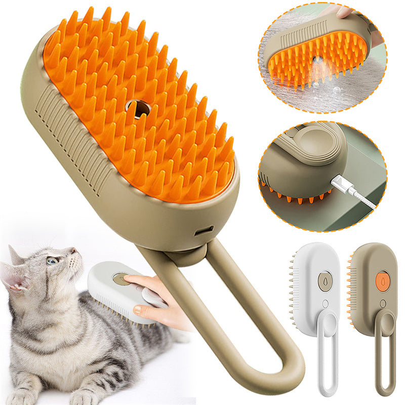 🐾✨ 3-in-1 Cat Steam Brush & Steamy Dog Brush | Electric Spray Pet Grooming Comb 💦 | Massage, Hair Removal & Deshedding Tool