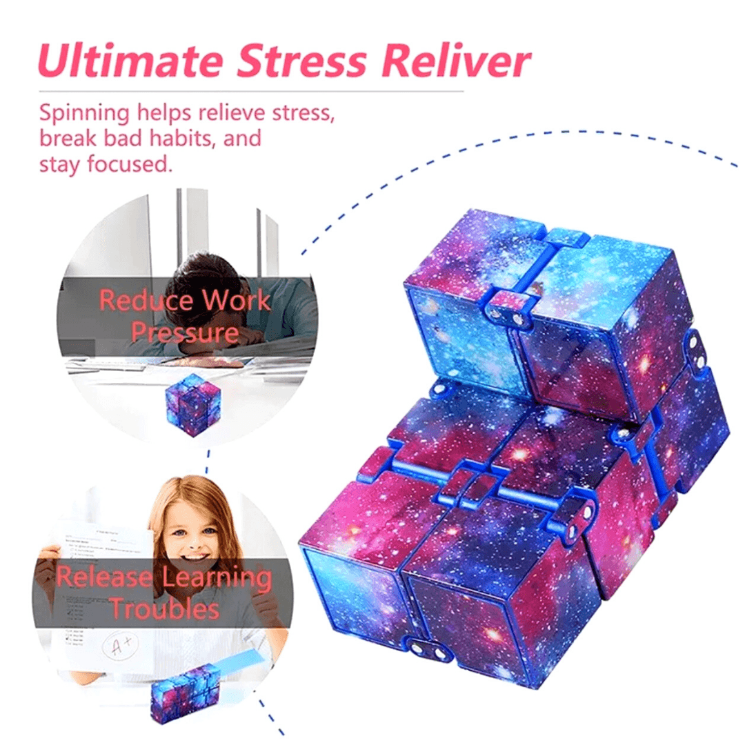 Magic Infinity Cube Stress Fidget Sensory Toys Autism Anxiety Relief Kids Gift Fidget Toy Autism Anti Stress Relief Creative Infinite Cube Magic Cube Office Flip Cubic Puzzle