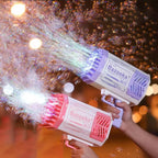 Bubble Gun Rocket 69 Holes Soap Bubbles Machine Gun Shape Automatic Blower With Light Toys For Kids Pomperos G8Central.com
