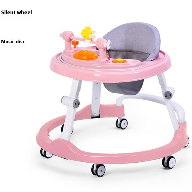 👶✨ Baby Walker Silent Wheel Multi-Function Drop-Resistant Trolley with Music & Foot Pad (6–12 Months)