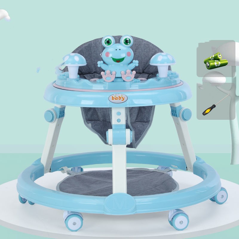 🍼🐸 Frog Baby Walker Anti-O-Leg Multifunctional Anti-Rollover with Music | 6-12 Months | Silent Wheels Option