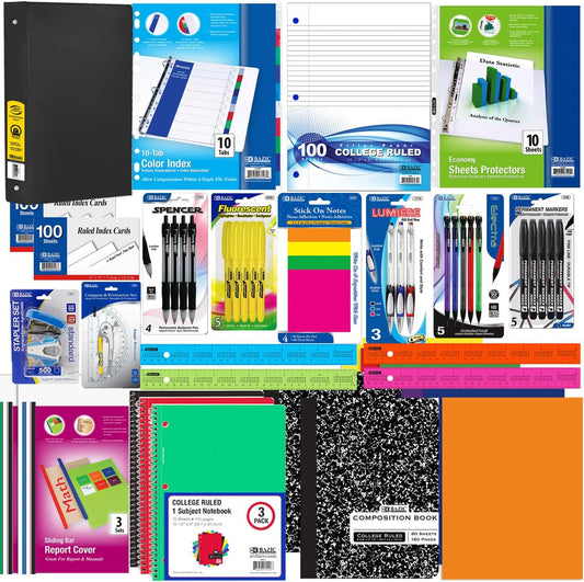 70 Piece Back to School Supplies Kit for Middle & High School Students | Complete Student Supply Bundle with Binder, Notebook, Pencils, Pens & Classroom Essentials