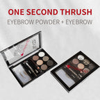 Natural Brown Eyebrow Powder Palette – Waterproof Brow Stamp Kit with Brush ✨