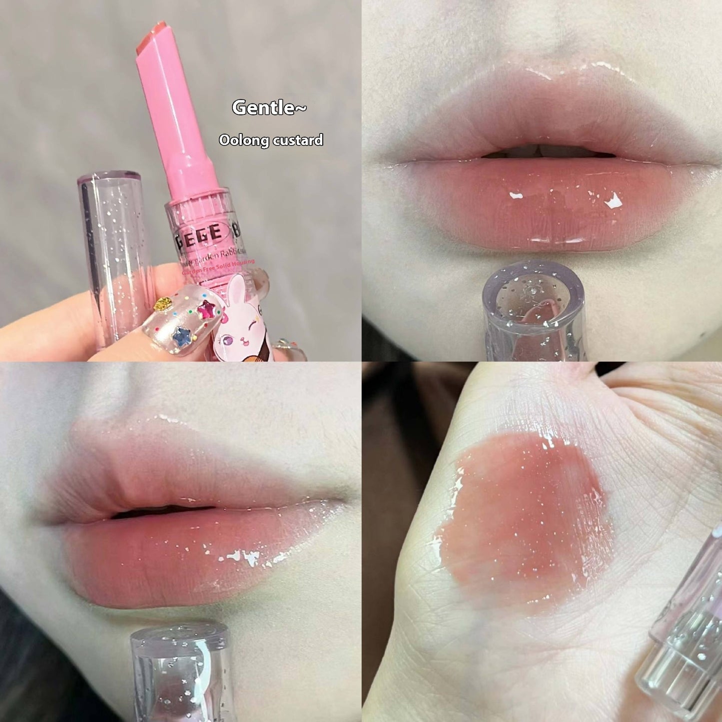 Garden Mirror Water Lip Gloss – Hydrating Solid Lip Lacquer Glossy Lipstick 💄✨
