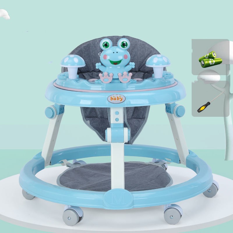 🍼🐸 Frog Baby Walker Anti-O-Leg Multifunctional Anti-Rollover with Music | 6-12 Months | Silent Wheels Option