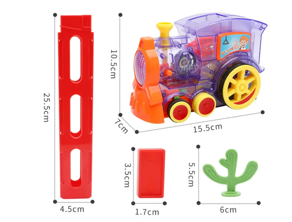 Domino Train Toys Baby Toys Car Puzzle Automatic Release Licensing Electric Building Blocks Train Toy G8Central.com