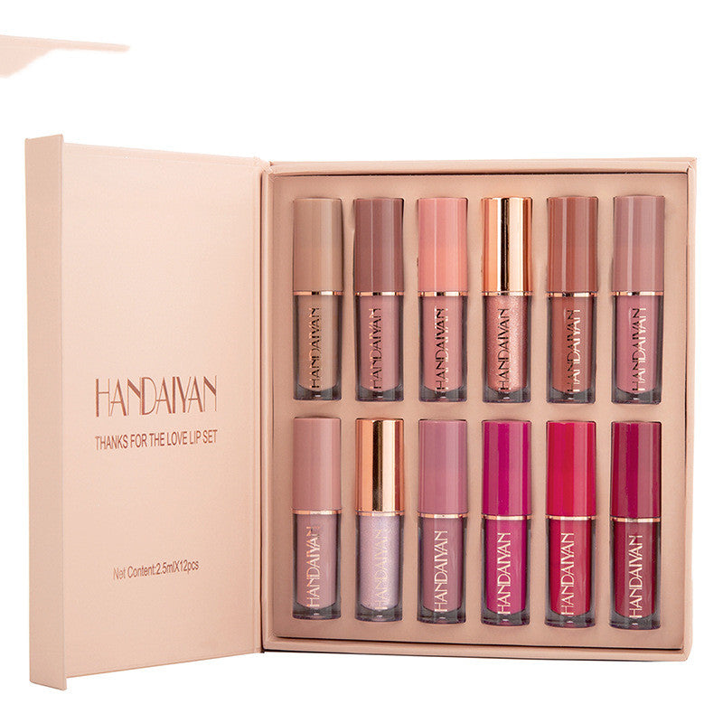 2 Color Book Lip Gloss Set – Matte Liquid Lipstick Makeup Collection 💄✨
