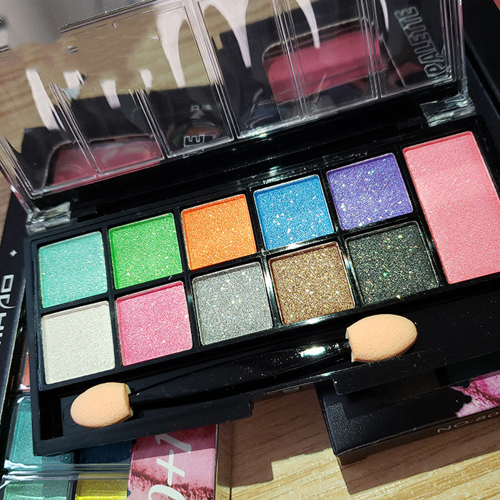 Blue Green Purple Yellow Eye Makeup Palette – Colorful Eyeshadow Collection ✨