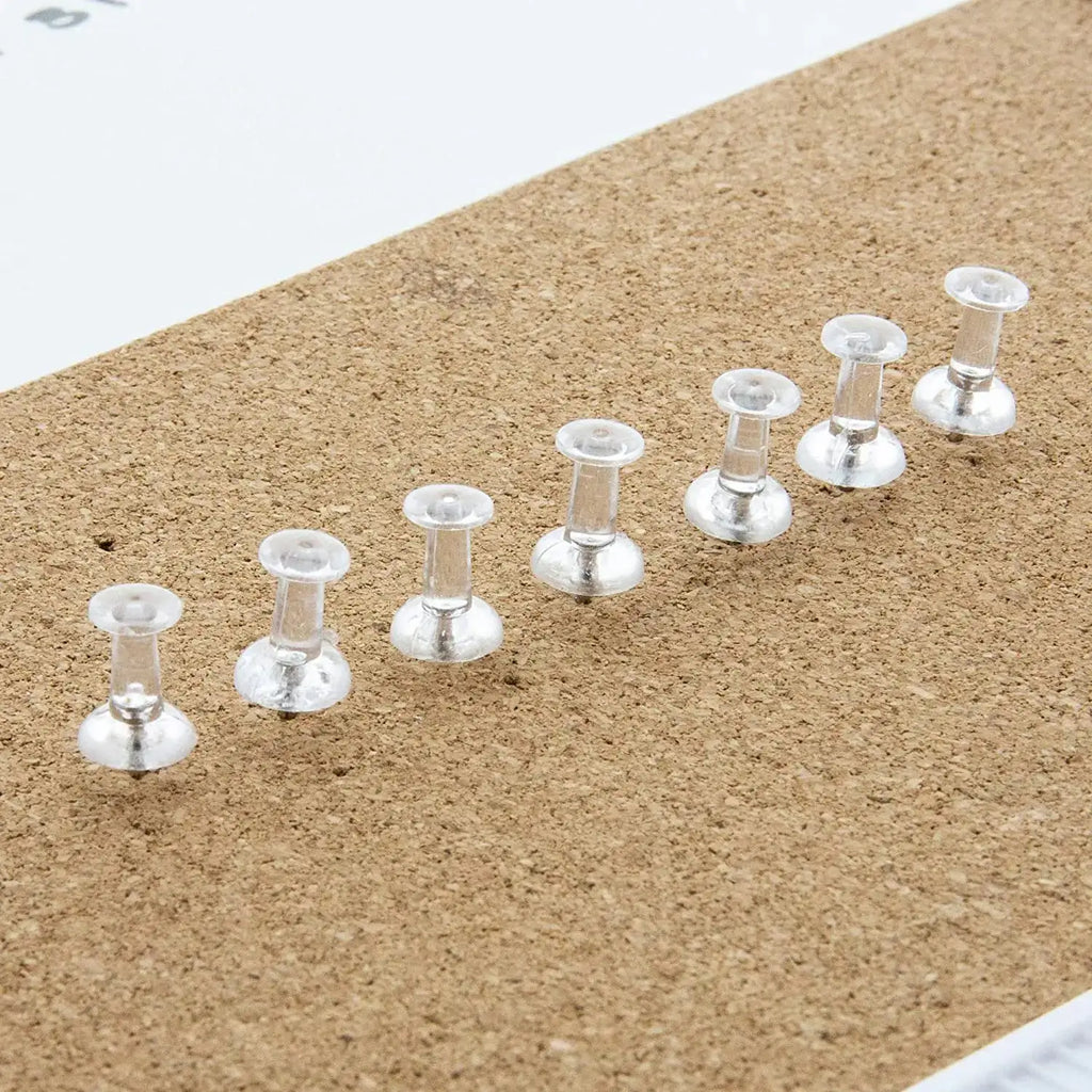 Clear Transparent Push Pins Thumb Tacks (100/Pack) | Pack 3.