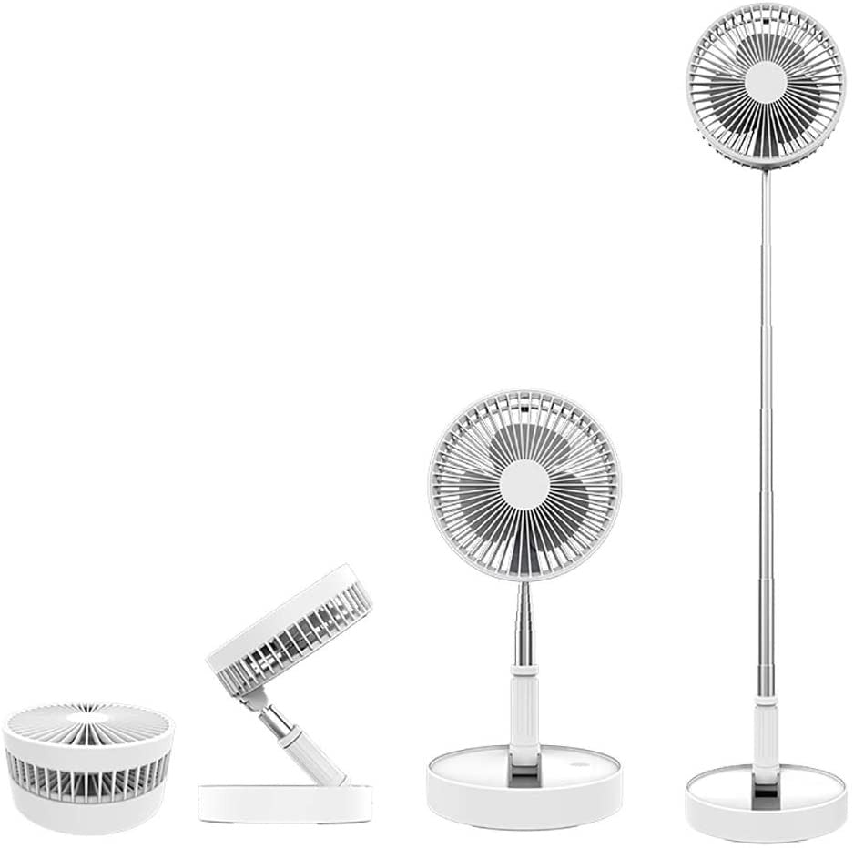 Folding Pedestal Stand Fan Mini Telescopic Fan USB Rechargeable Table Floor Fan