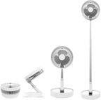 Folding Pedestal Stand Fan Mini Telescopic Fan USB Rechargeable Table Floor Fan g8central.com