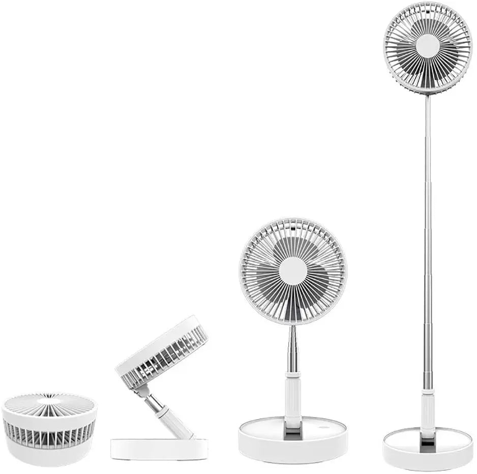 Folding Pedestal Stand Fan Mini Telescopic Fan USB Rechargeable Table Floor Fan g8central.com