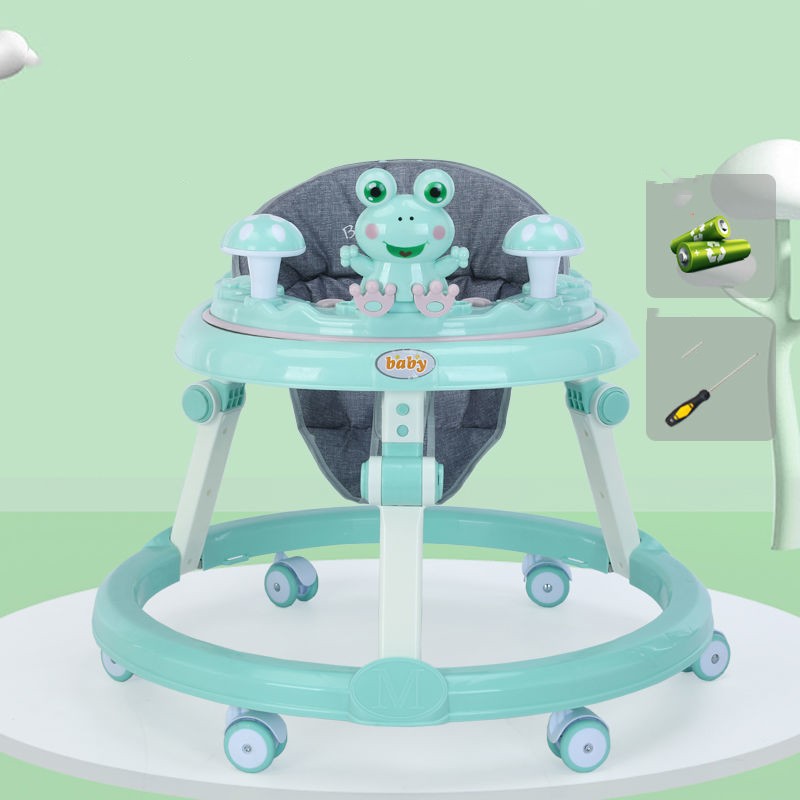 🍼🐸 Frog Baby Walker Anti-O-Leg Multifunctional Anti-Rollover with Music | 6-12 Months | Silent Wheels Option