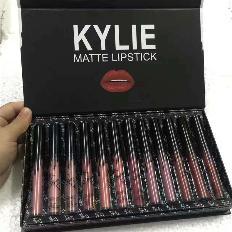 Lip Gloss 12 Bows Set – Liquid Lipstick Long Lasting Lip Makeup Collection 💄✨