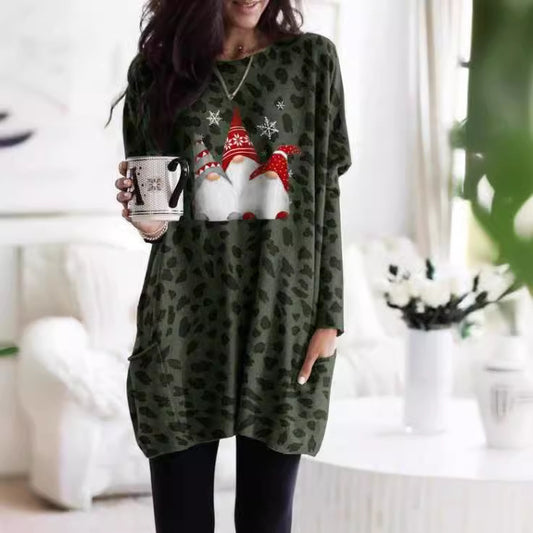 Women's Fashion Personalized Christmas Printing Dress