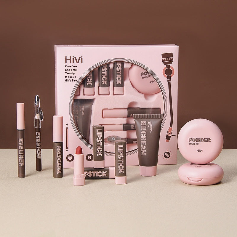 Lipstick Powder Beauty Gift Set – Complete Makeup Kit with Lipstick, Face Powder & Beauty Essentials 💄✨