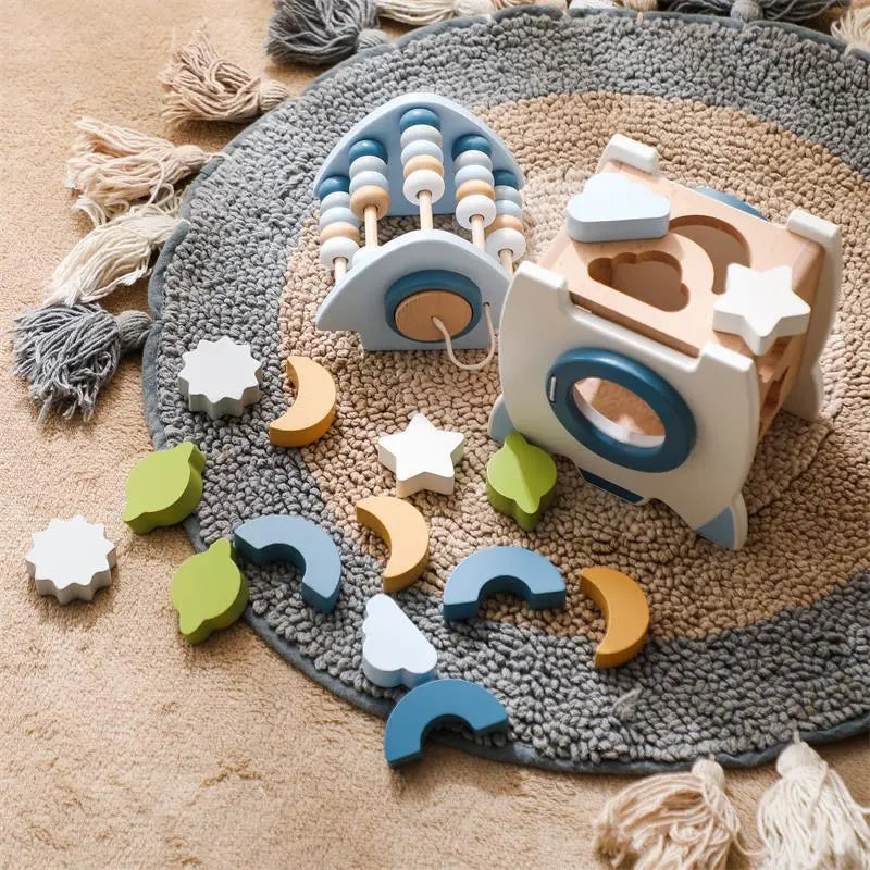 Montessori Educational Rocket Toys Baby Busy Box Calculate Graphic Cognition For Children g8central.com