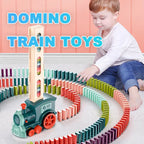 Domino Train Toys Baby Toys Car Puzzle Automatic Release Licensing Electric Building Blocks Train Toy G8Central.com