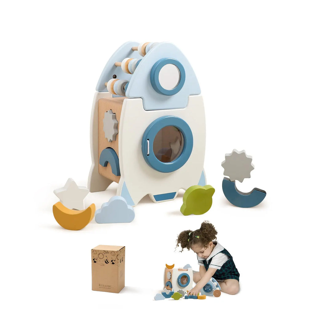 Montessori Educational Rocket Toys Baby Busy Box Calculate Graphic Cognition For Children g8central.com