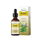 Mullein dietary supplement bottle and packaging on a white background