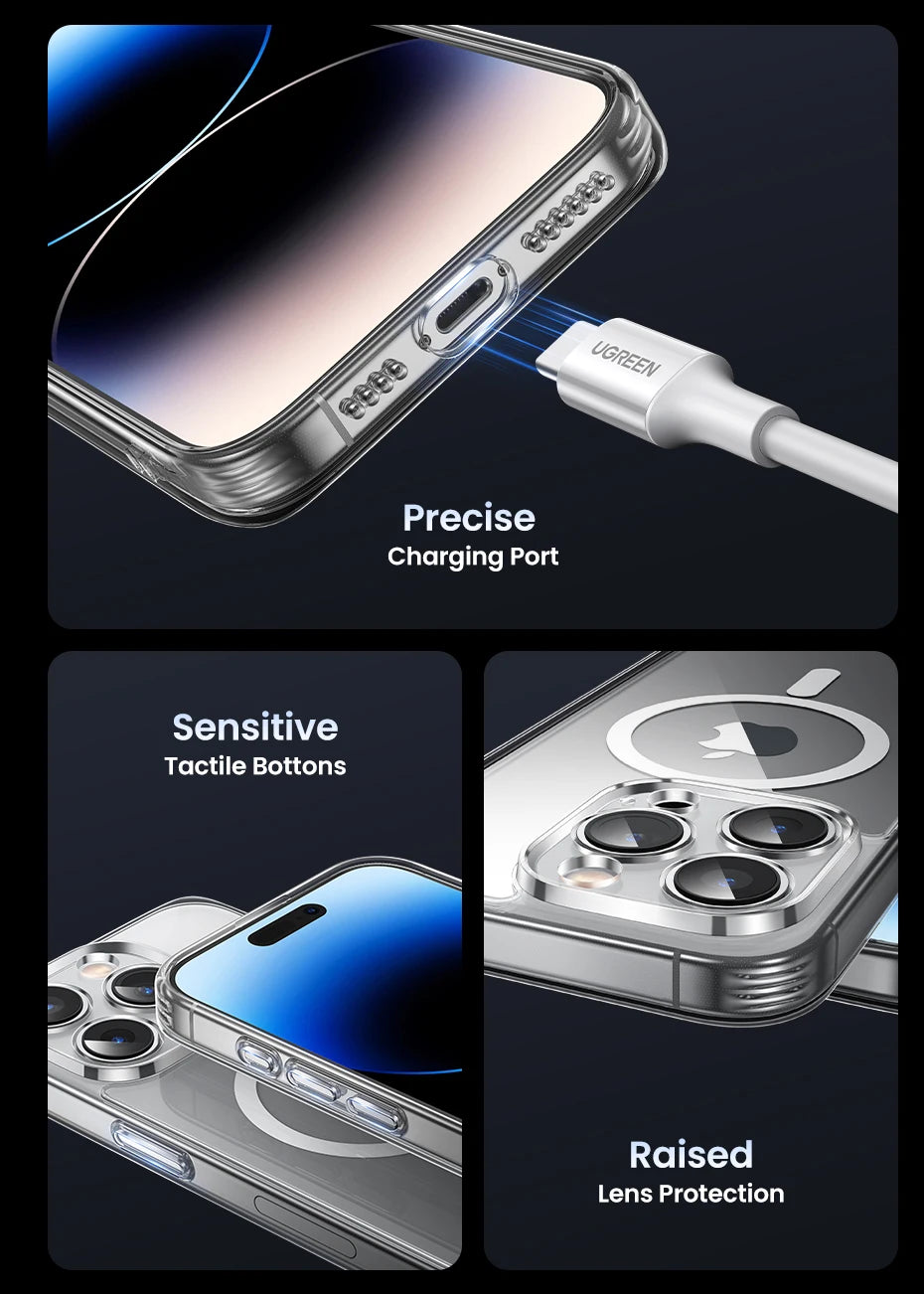 UGREEN Magnetic TPU Case for iPhone 17 / 16 / 15 / 14 / 13 Pro Max