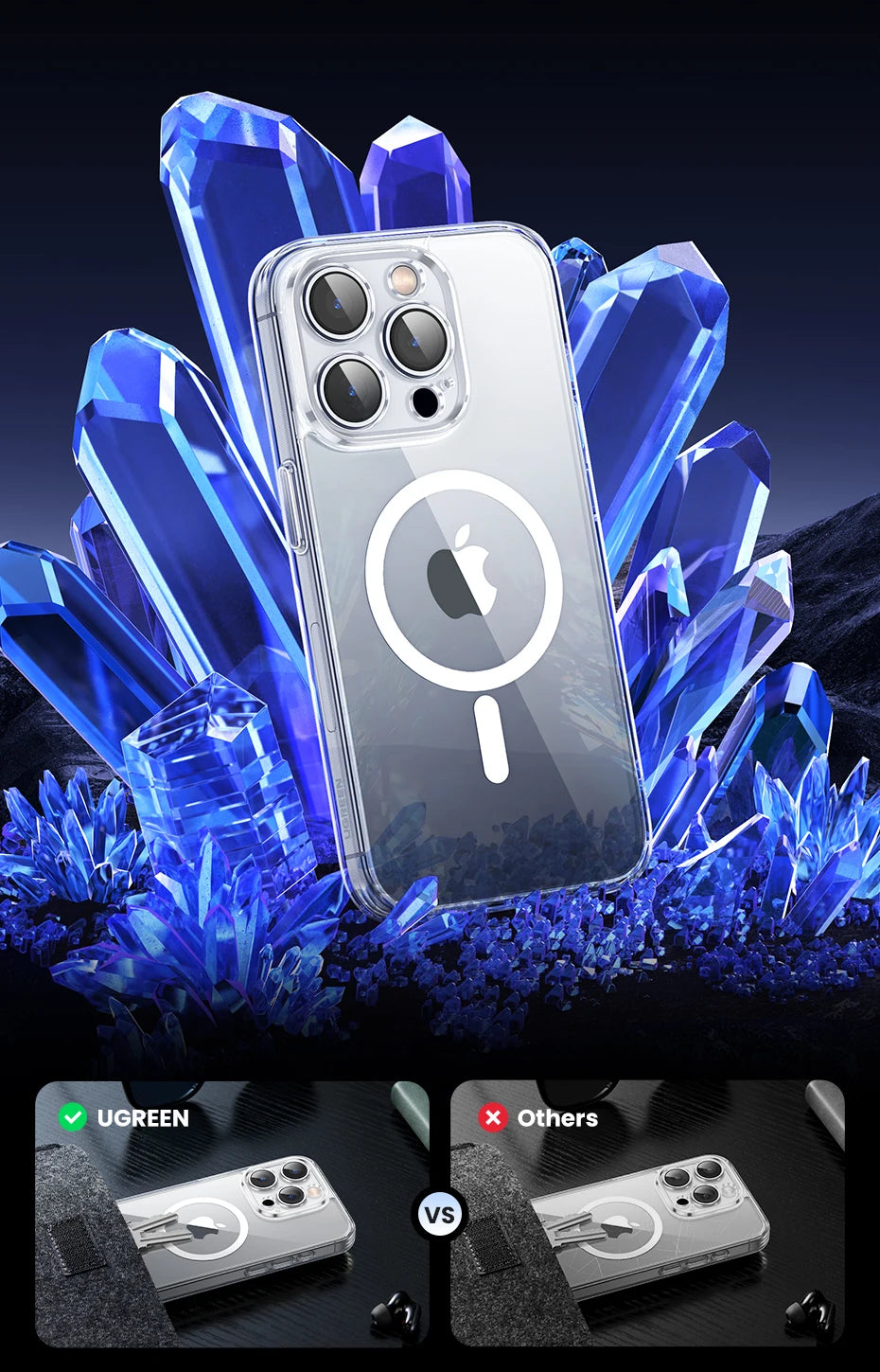 UGREEN Magnetic TPU Case for iPhone 17 / 16 / 15 / 14 / 13 Pro Max