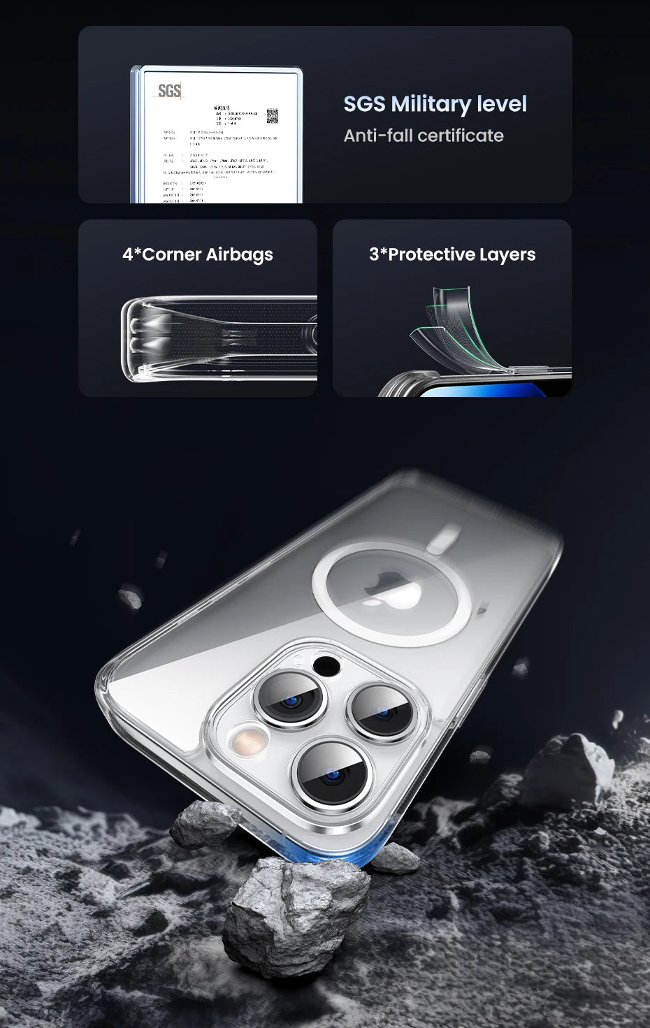 UGREEN Magnetic TPU Case for iPhone 17 / 16 / 15 / 14 / 13 Pro Max