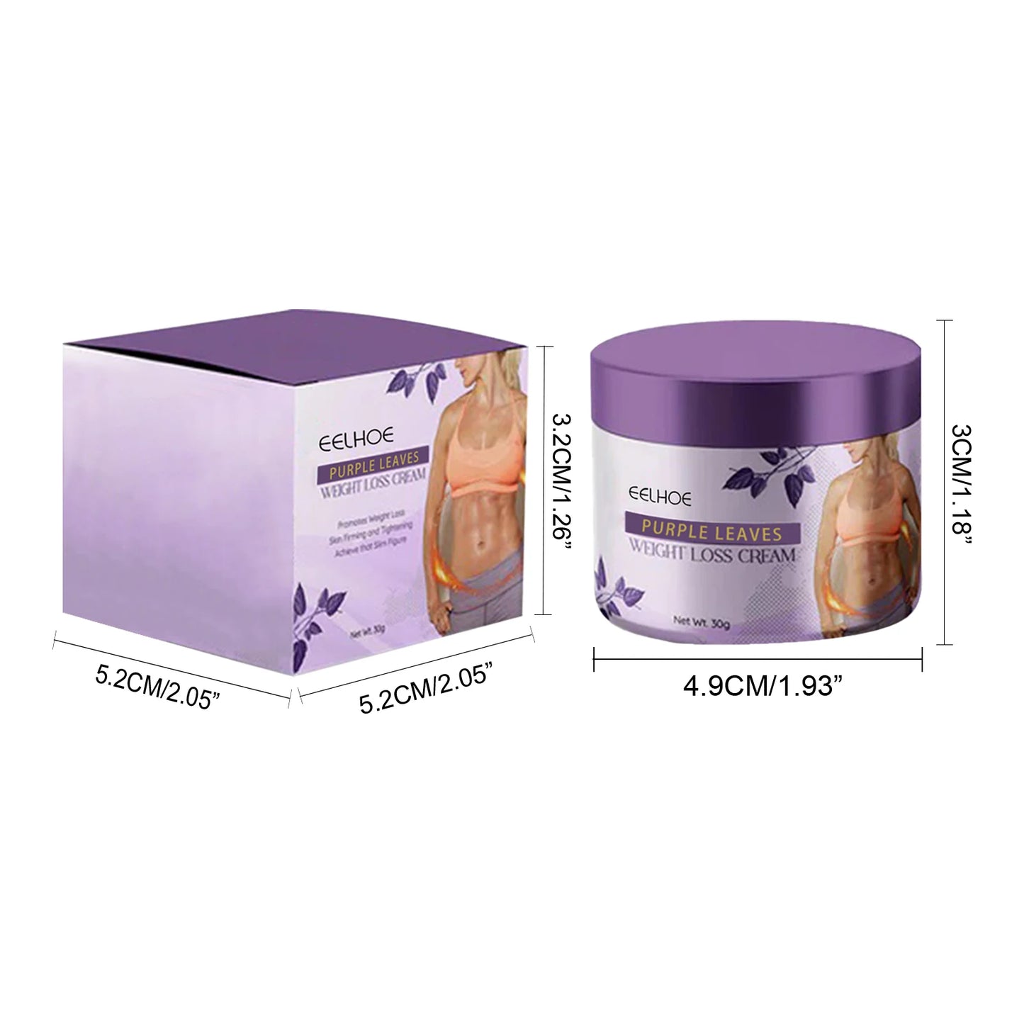 💜🔥 EELHOE Purple Leaves Weight Loss Cream – Slimming, Firming & Waist-Tightening Beauty Body Cream