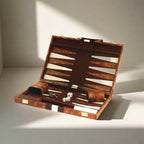 Backgammon Set Vinyl Brown & White | 11", 15" & 18" G8Central