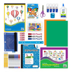 Primary School Supply Kit Box – 57 Count Back to School Essentials for Kindergarten to Grade 6 | Complete Student Classroom Supplies with Crayons, Markers, Notebook & Art Supplies
